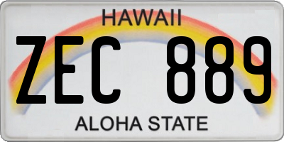 HI license plate ZEC889
