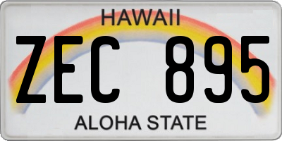HI license plate ZEC895