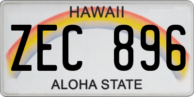 HI license plate ZEC896