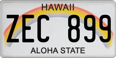 HI license plate ZEC899