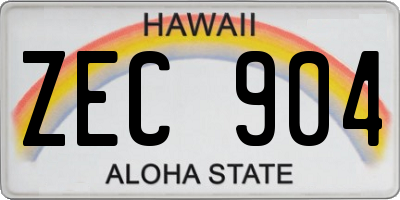 HI license plate ZEC904