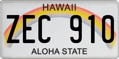 HI license plate ZEC910