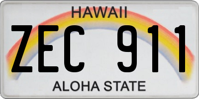 HI license plate ZEC911