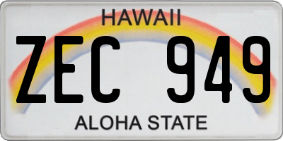 HI license plate ZEC949
