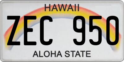 HI license plate ZEC950
