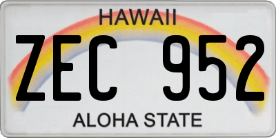 HI license plate ZEC952