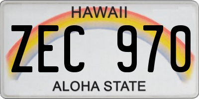 HI license plate ZEC970