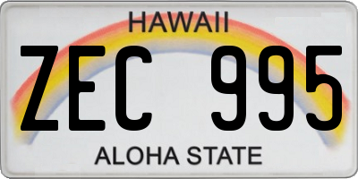HI license plate ZEC995