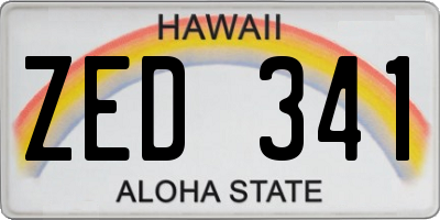 HI license plate ZED341