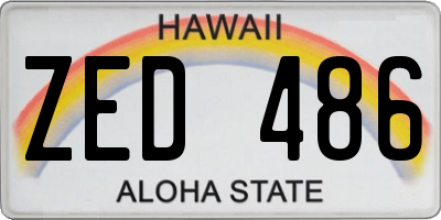 HI license plate ZED486