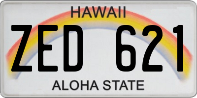 HI license plate ZED621