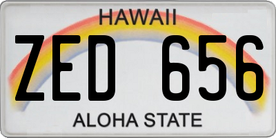 HI license plate ZED656