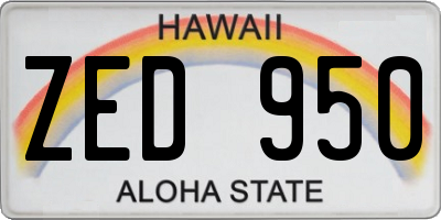 HI license plate ZED950