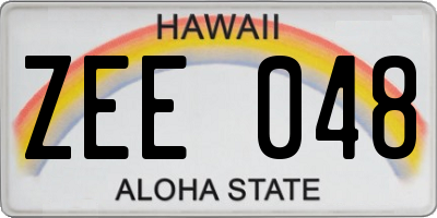 HI license plate ZEE048