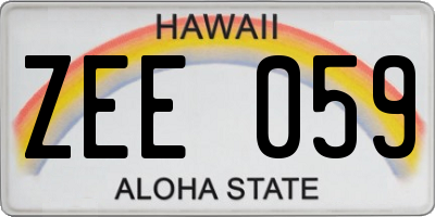HI license plate ZEE059