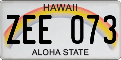 HI license plate ZEE073