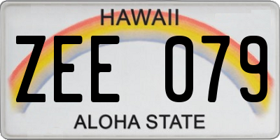 HI license plate ZEE079