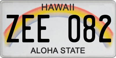 HI license plate ZEE082