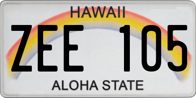 HI license plate ZEE105