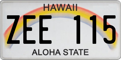 HI license plate ZEE115