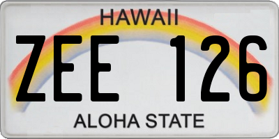 HI license plate ZEE126