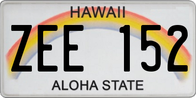HI license plate ZEE152