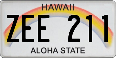 HI license plate ZEE211