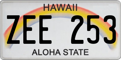 HI license plate ZEE253