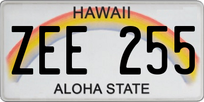 HI license plate ZEE255