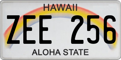 HI license plate ZEE256