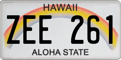 HI license plate ZEE261