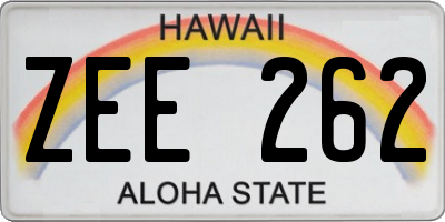 HI license plate ZEE262