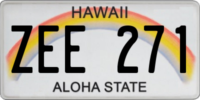 HI license plate ZEE271