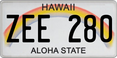 HI license plate ZEE280