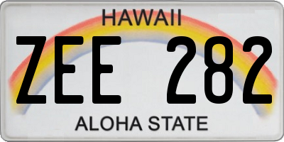 HI license plate ZEE282