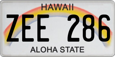 HI license plate ZEE286