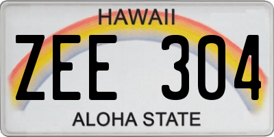 HI license plate ZEE304