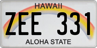 HI license plate ZEE331