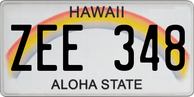 HI license plate ZEE348