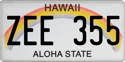 HI license plate ZEE355