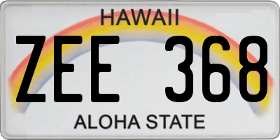 HI license plate ZEE368