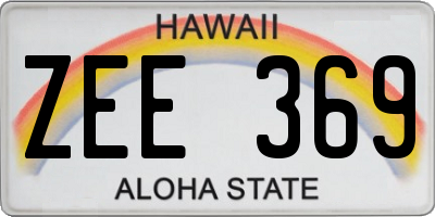 HI license plate ZEE369