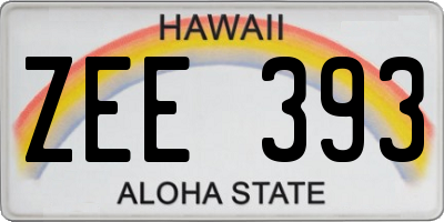 HI license plate ZEE393