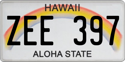 HI license plate ZEE397
