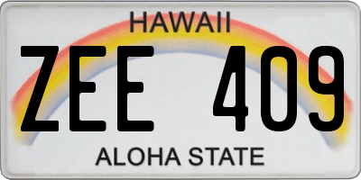 HI license plate ZEE409