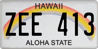 HI license plate ZEE413
