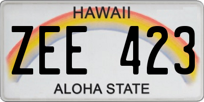HI license plate ZEE423