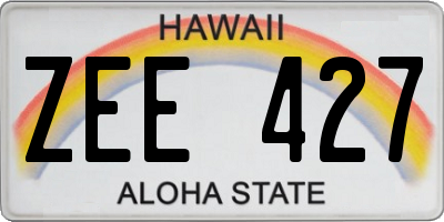 HI license plate ZEE427