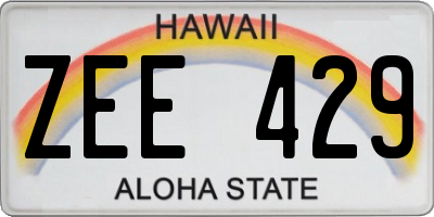 HI license plate ZEE429