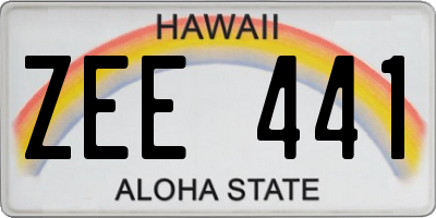 HI license plate ZEE441